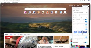 Microsoft Edge — Настройки новой вкладки