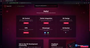 Opera GX — Главный экран